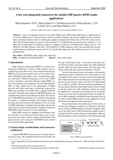 A low cost integrated transceiver for mobile UHF passive RFID 